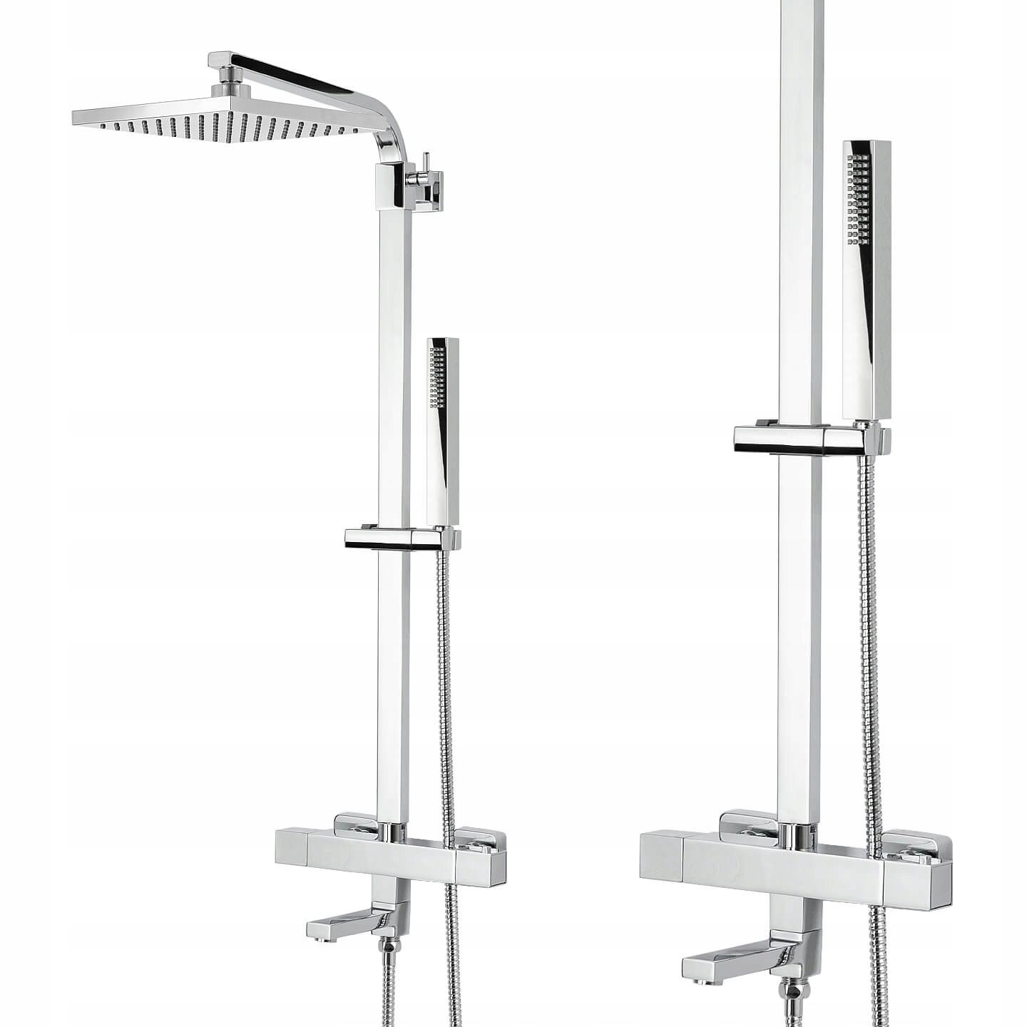 Vaňová Sprchová Súprava S Výtokom Do Vane, Stĺp S Dažďovou Sprchou, 20 CM