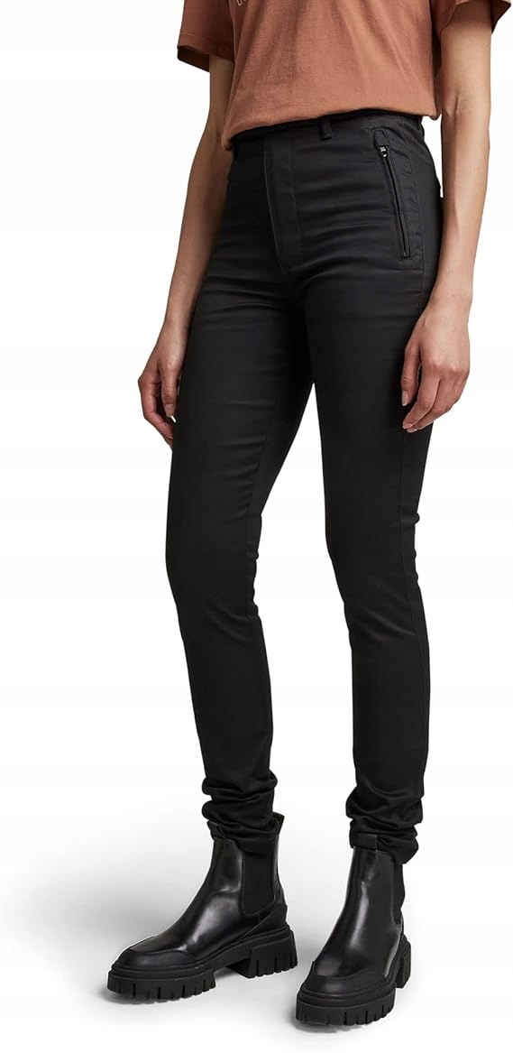 G-star Raw Černé Úzké Nohavice Džíny S Vysokým Pasem A Zipy 27/32 7AA