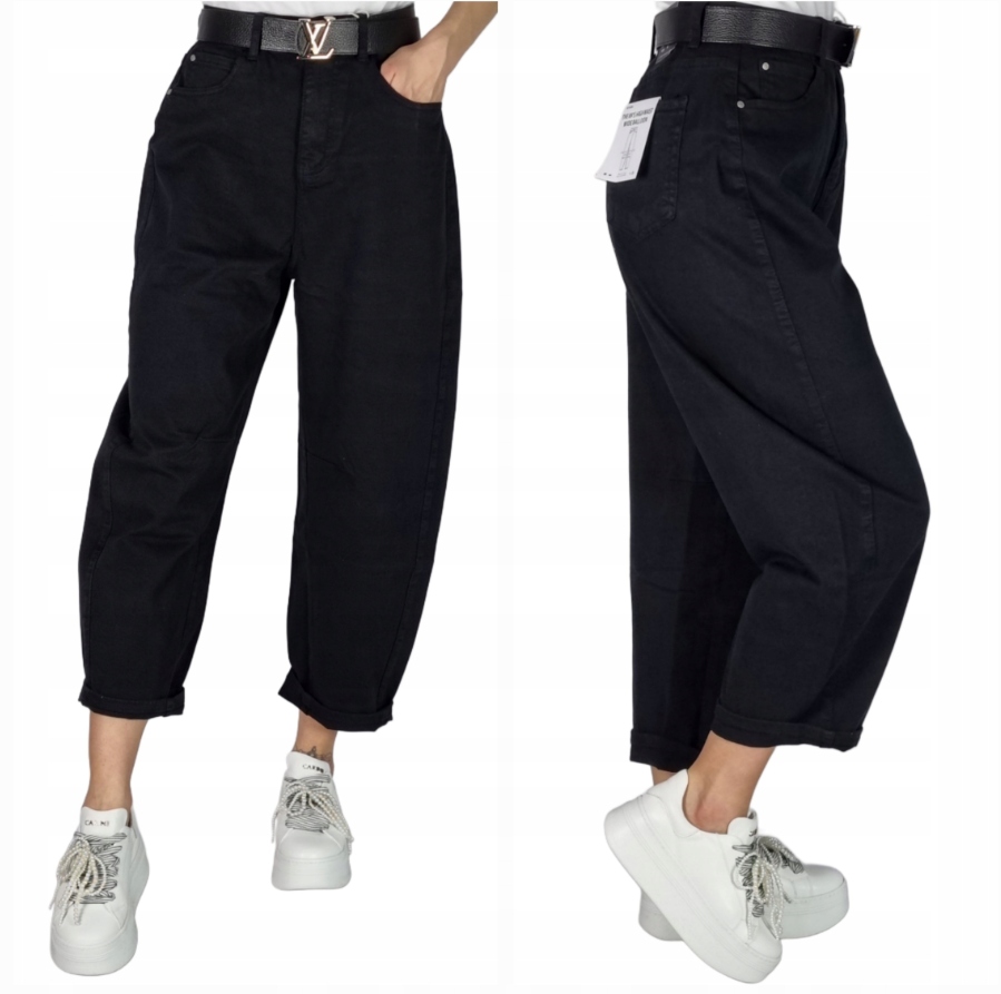 M.sara spodnie jeansowe czarne balloon fit rozmiar L