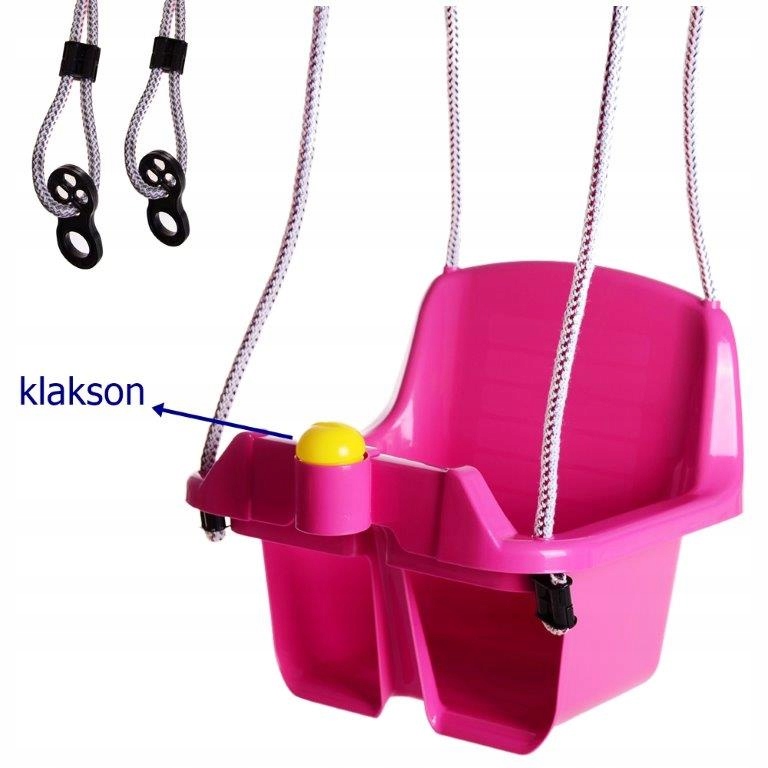 Bezpieczna huśtawka kubełkowa dla dzieci +klakson Bohater brak