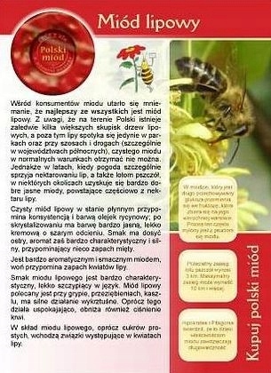Broszura informacyjna - Miód LIPOWY ul pasieka
