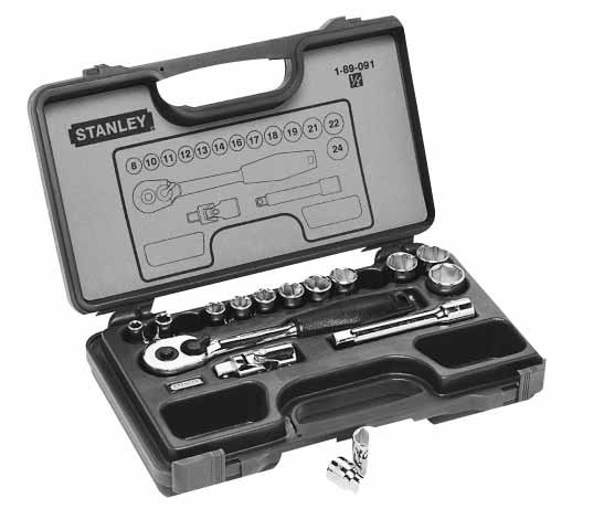 Stanley Sada nástrčných kľúčov 1/2" 16 ks Maxi-drive Plus Nr.kat. 1-89-091