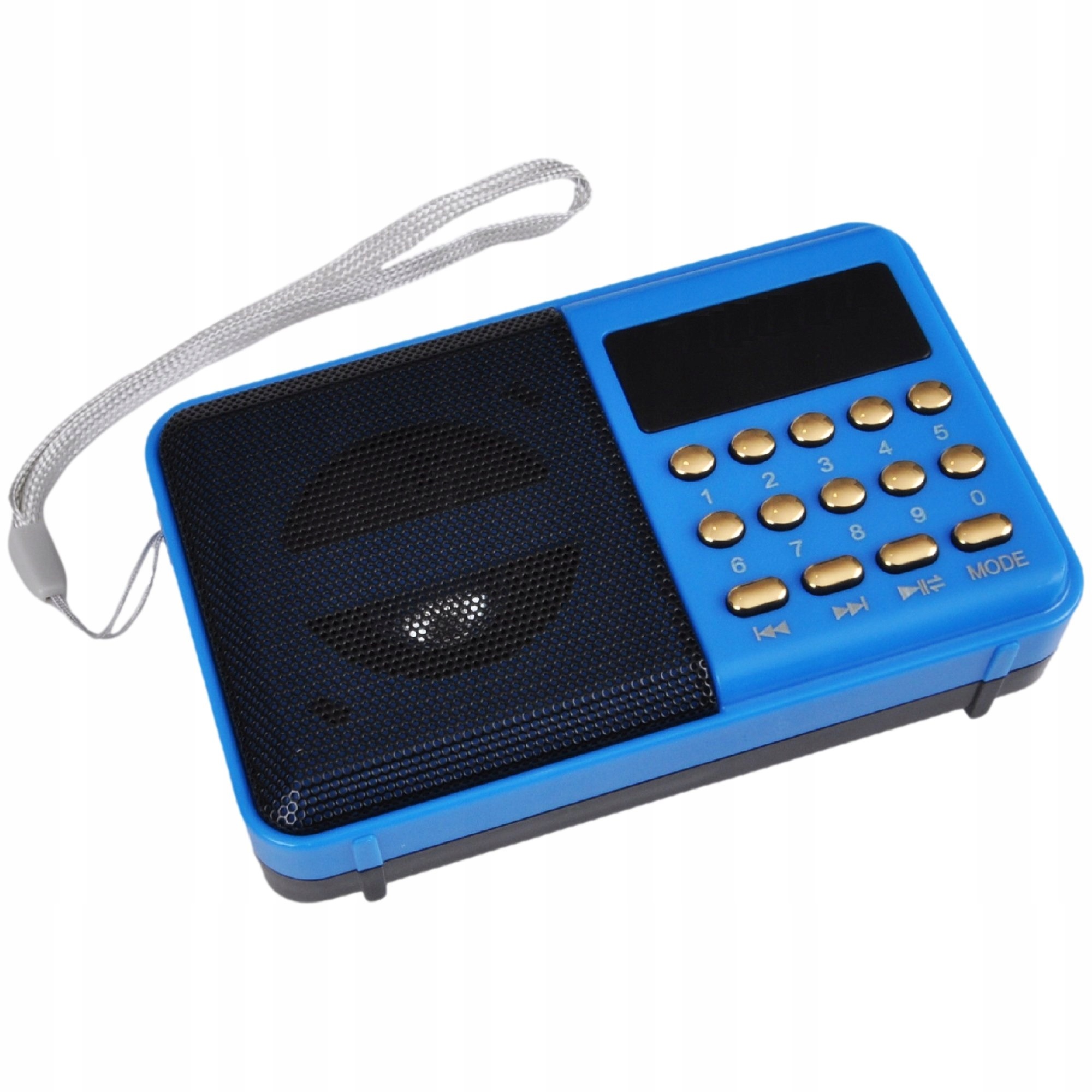 Mini Radio FM cyfrowe MP3 bluetooth akumulatorowe Niebieskie
