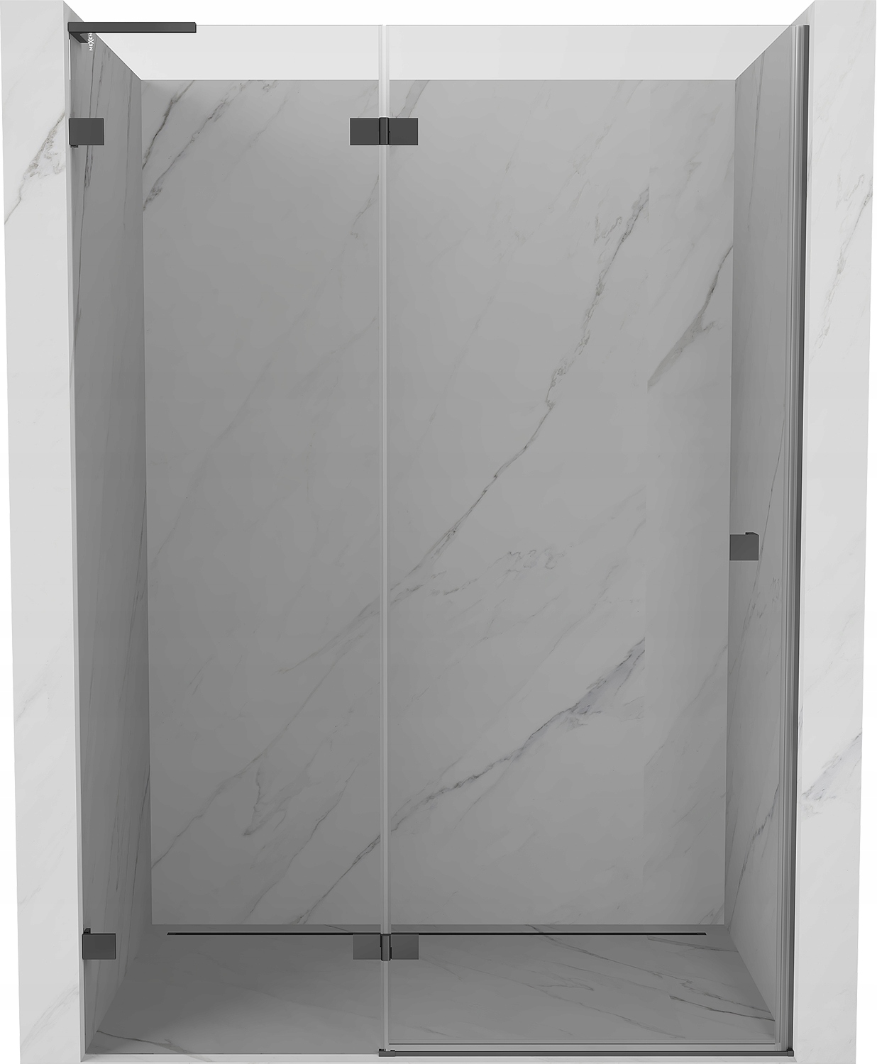 Mexen Lunar L Drzwi Prysznicowe Uchylne Lewe 130 CM Transparent Gun Metal