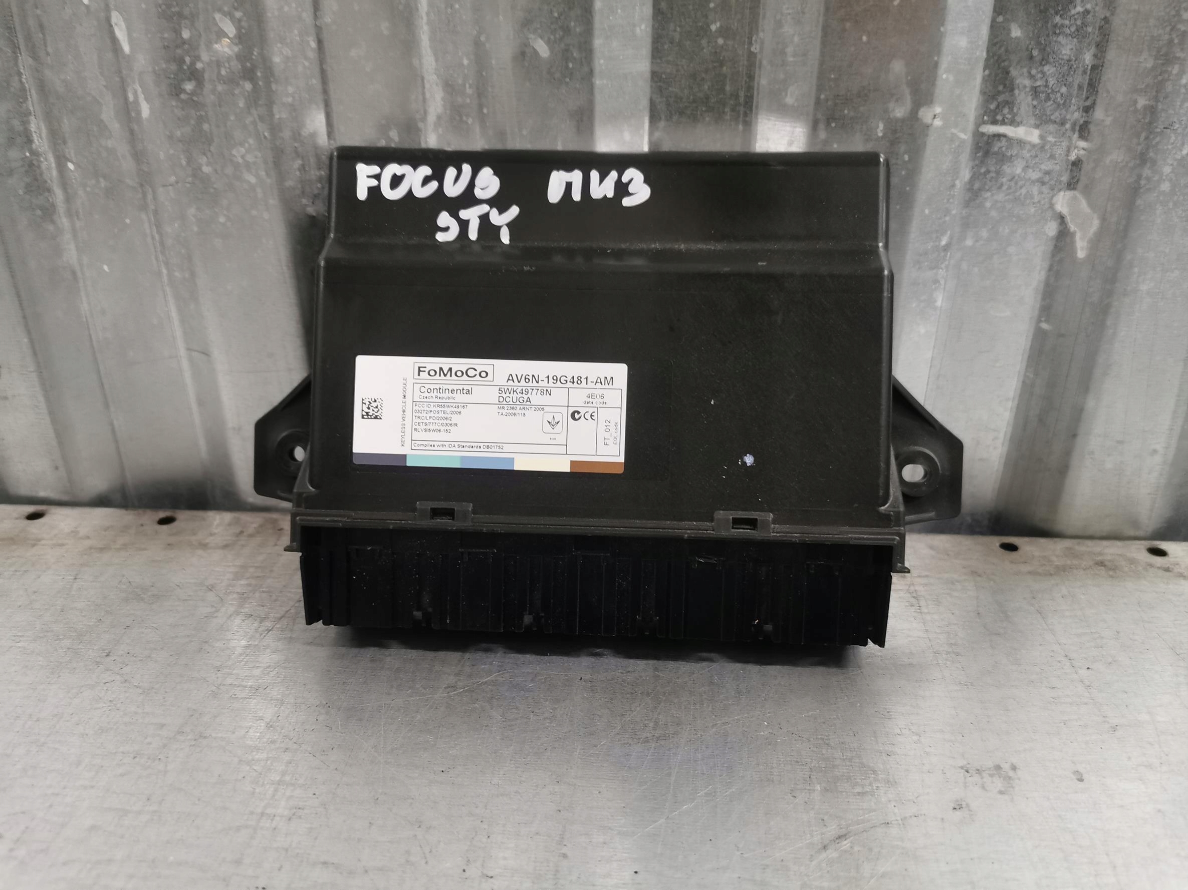 module control unit KOMFORTU FORD FOCUS MK3 AV6N-19G481-AM