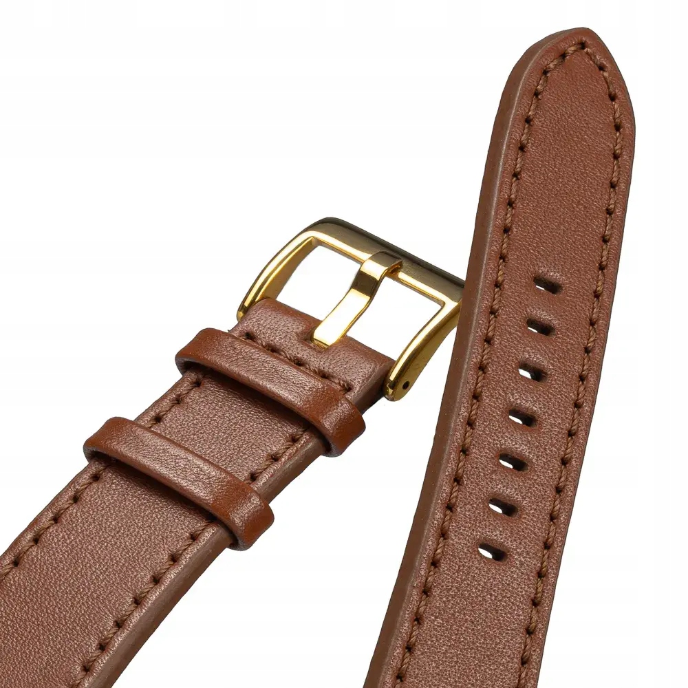 Skórzany pasek do zegarka 21mm brązowy Pattini miękki teleskopy L