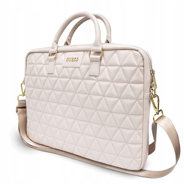 

Guess skórzana Torba na laptopa do 16" różowa
