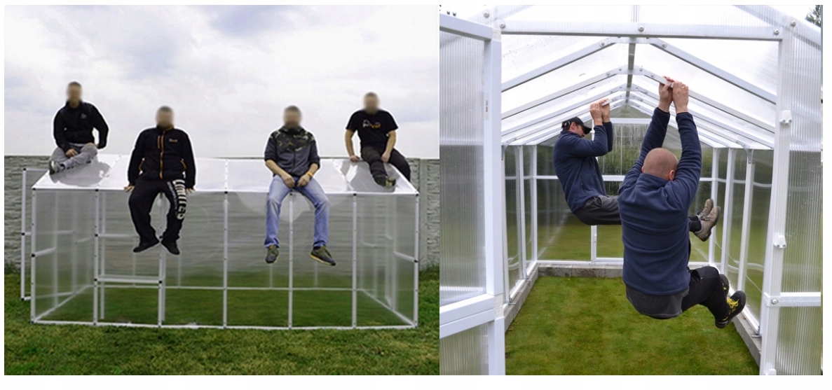 SZKLARNIA OGRODOWA TUNEL POLIWĘGLAN WZMOCNIONA 6,0 Waga produktu z opakowaniem jednostkowym 57 kg