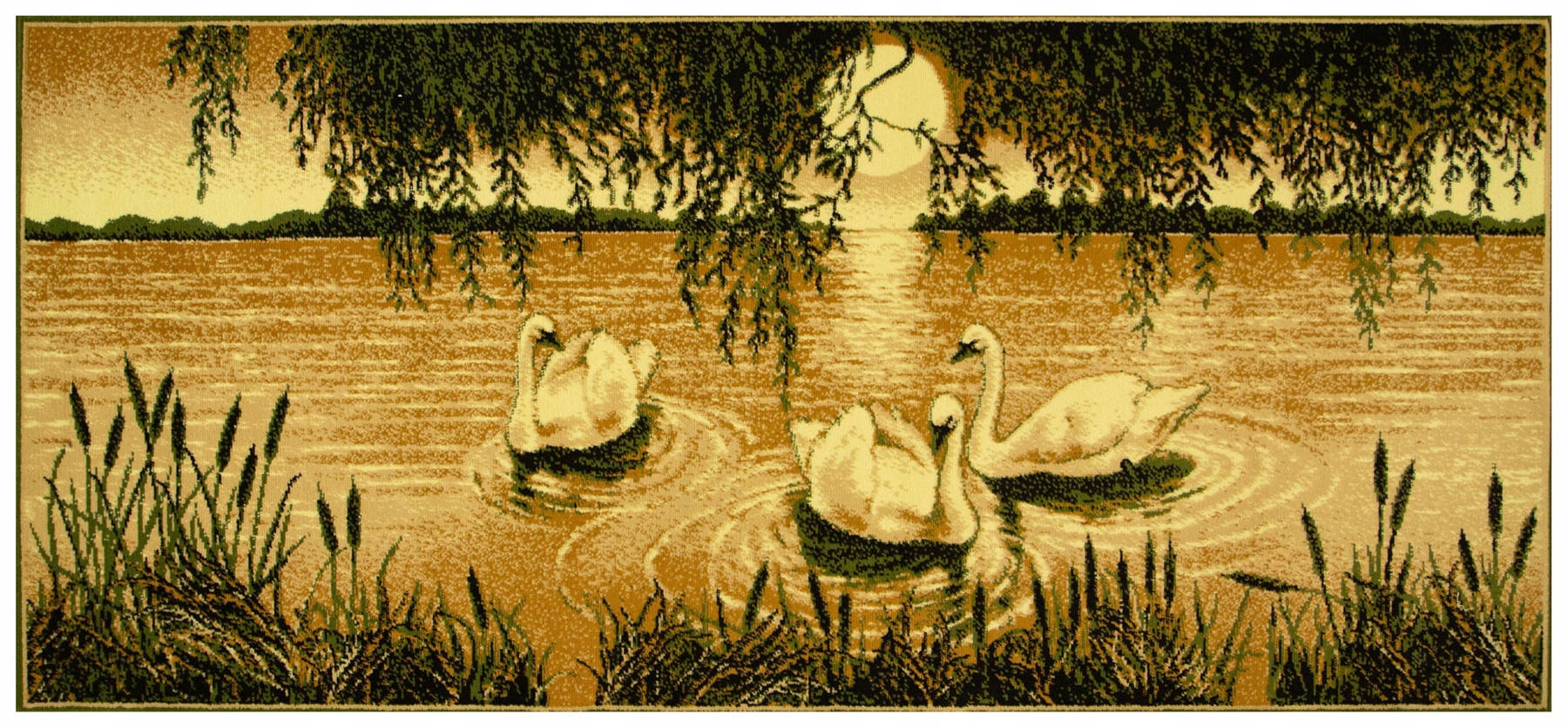 

100x210 cm Makata Dywan Na Ścianę Makatka Łabędzie