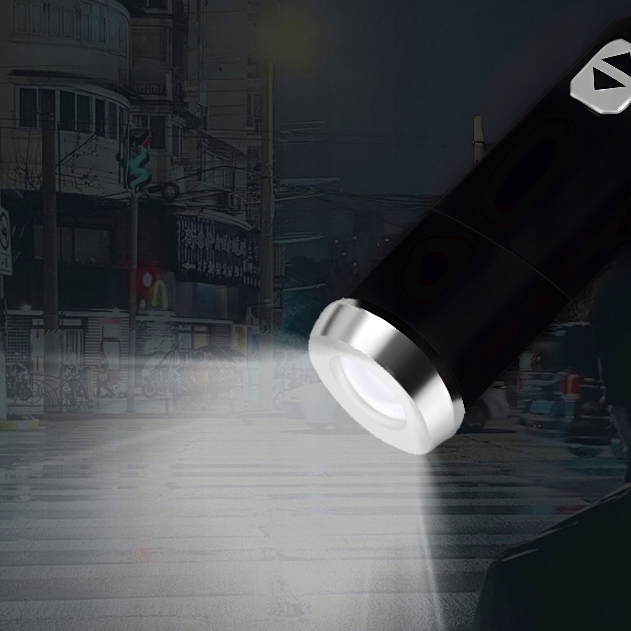 DUŻY PARASOL SKŁADANY AUTOMATYCZNY Z LATARKĄ LED MOCNA PARASOLKA SKŁADANA Wzór dominujący bez wzoru