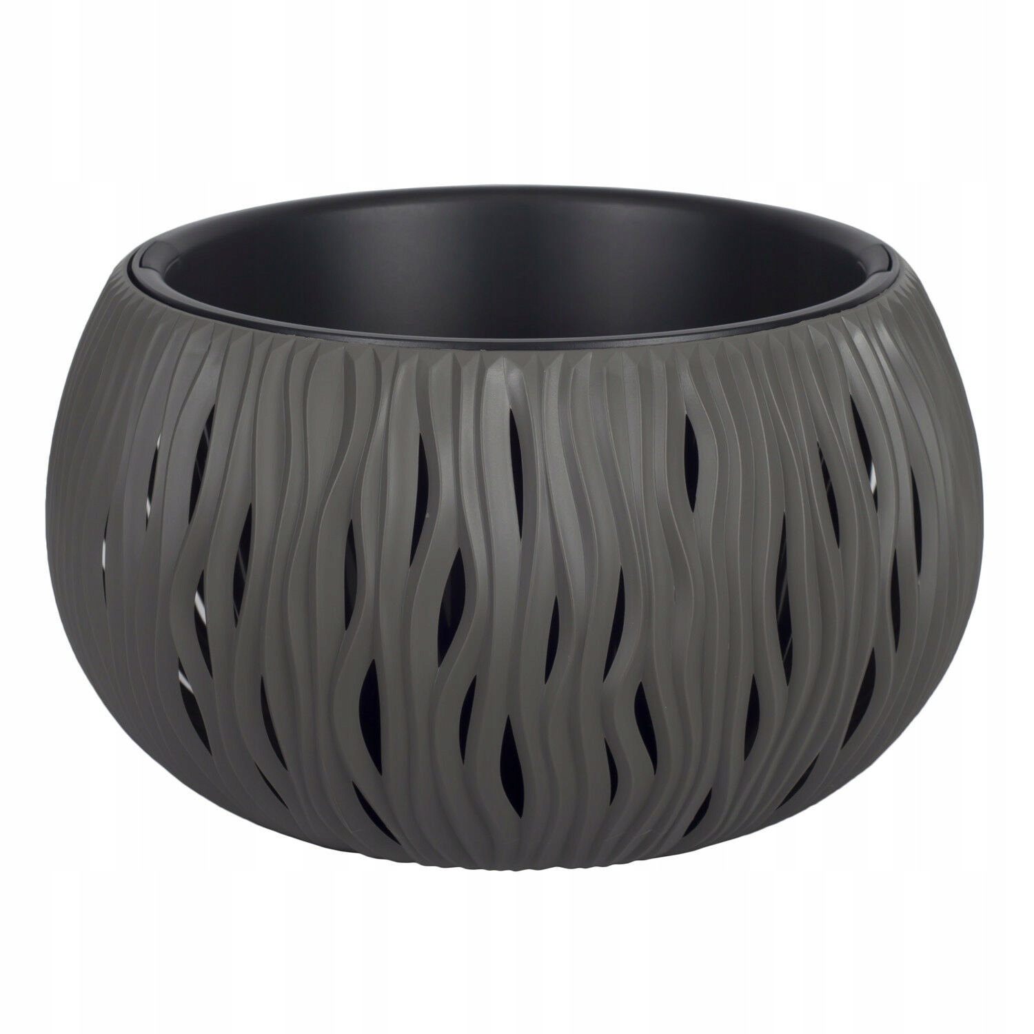 

Doniczka Bowl Sandy kamienny szary 180 fale wkład