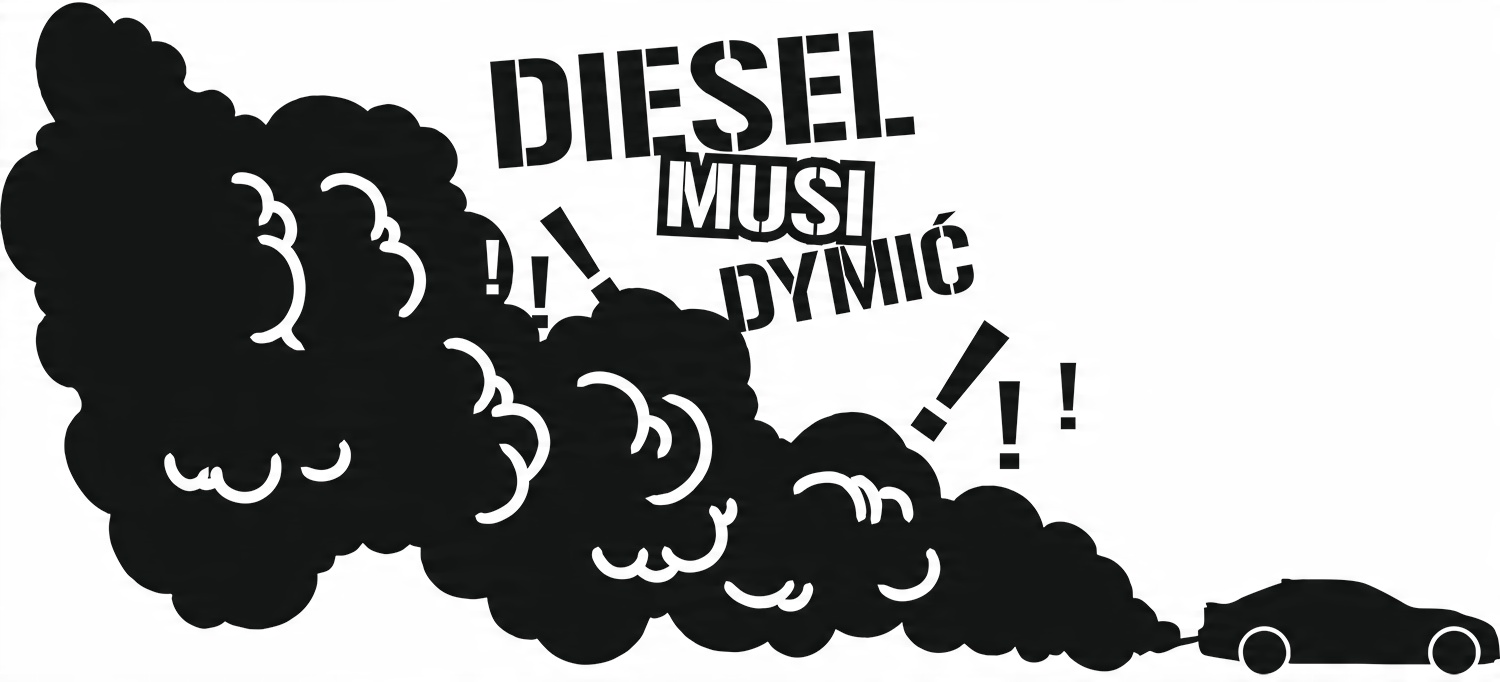 

Naklejka Śmieszny Tekst Diesel Musi Dymić 20X12cm