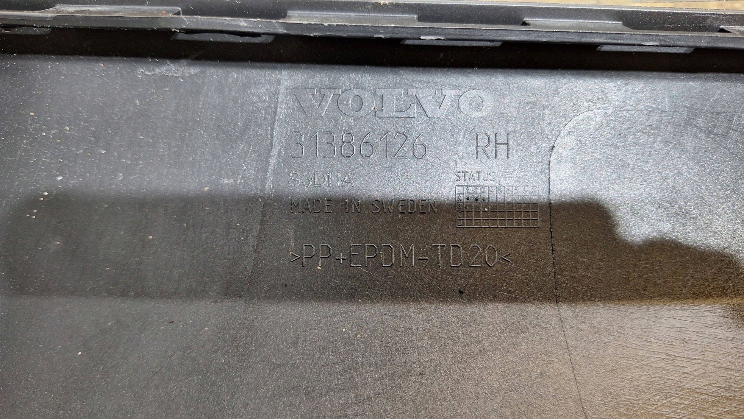 cap threshold moulding threshold right VOLVO V90 S90 16- 31386126