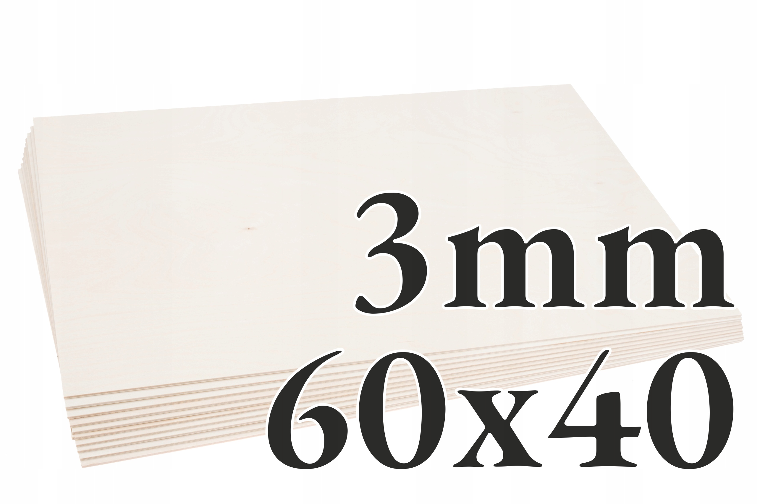 10x Břízová překližka 3mm 60x40cm Onlywood