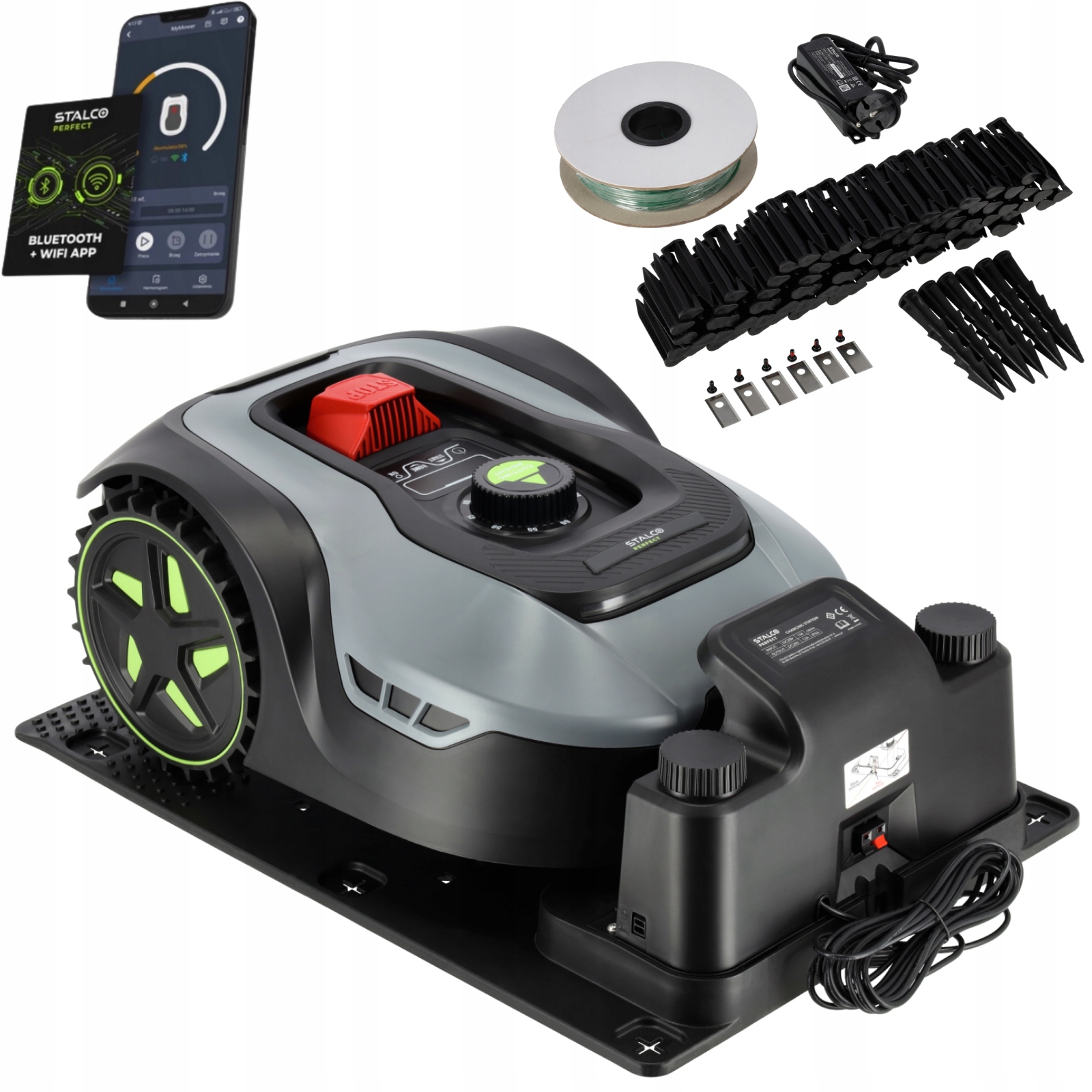 Robot Koszący Stalco Perfect RMP950 Kosiarka Automatyczna 900 m2 Akcesoria