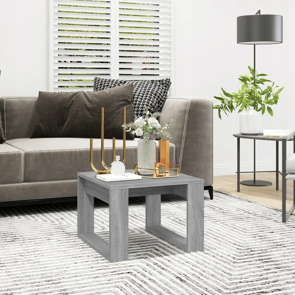 Petrashop Odkládací stolek šedý sonoma 50 x 50 x 35 cm kompozitní dřevo Še