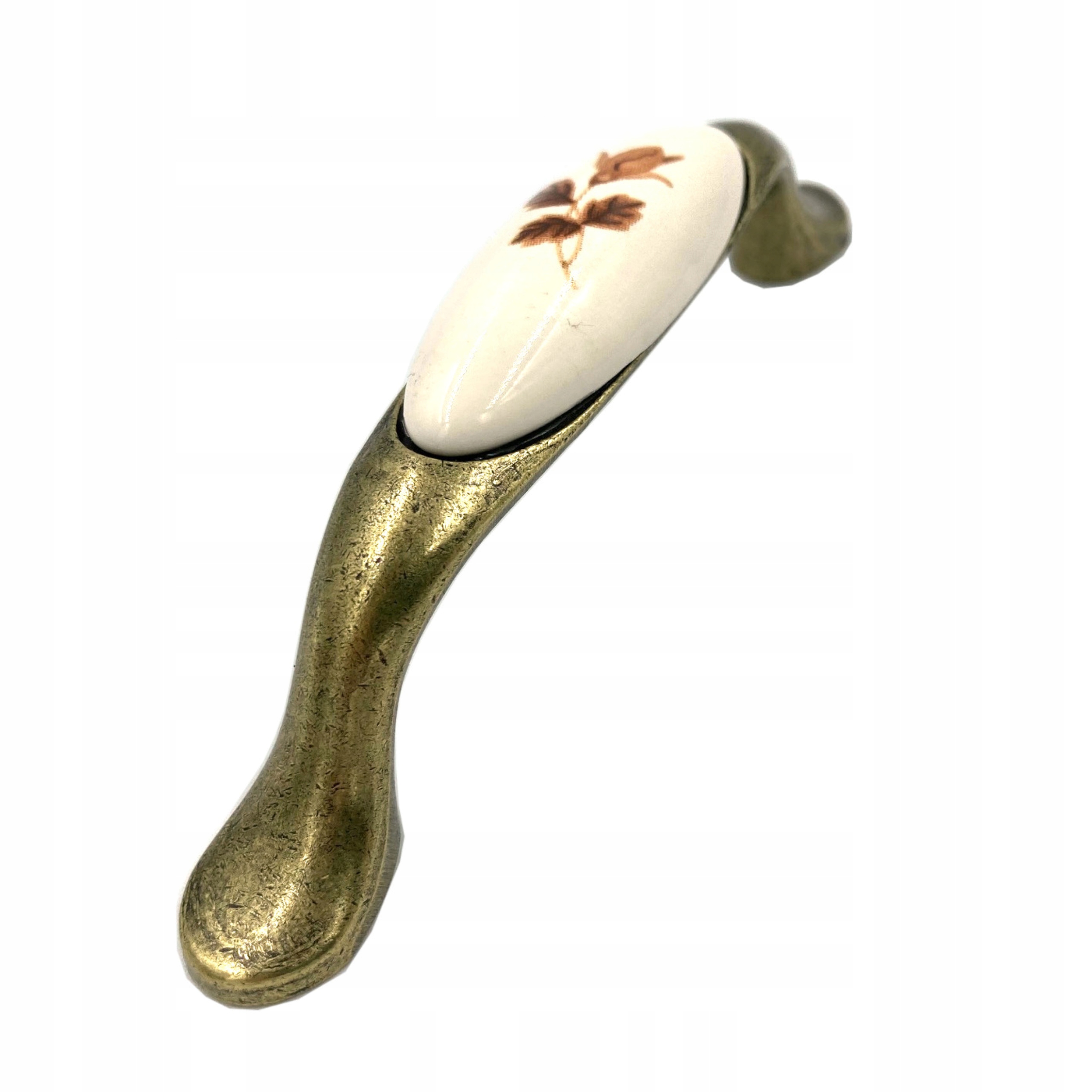 UCHWYT DO MEBLI PORCELANA ZŁOTO RETRO mkl-2 96mm