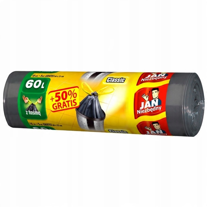 

Worki Na Śmieci z taśmą 60l Jan Niezbędny 12 szt.