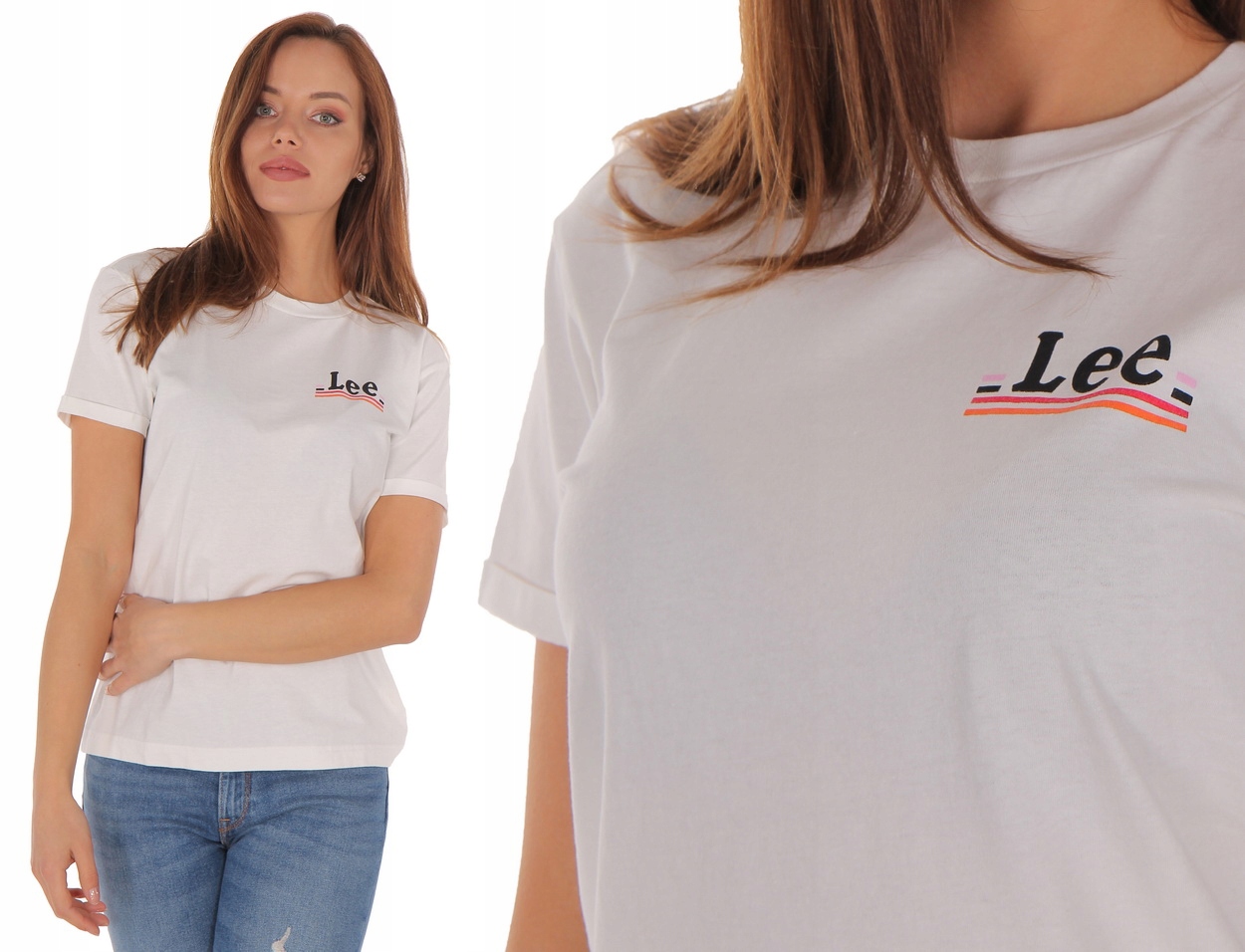 

Lee chest tee Damski Biały T-shirt Logo M