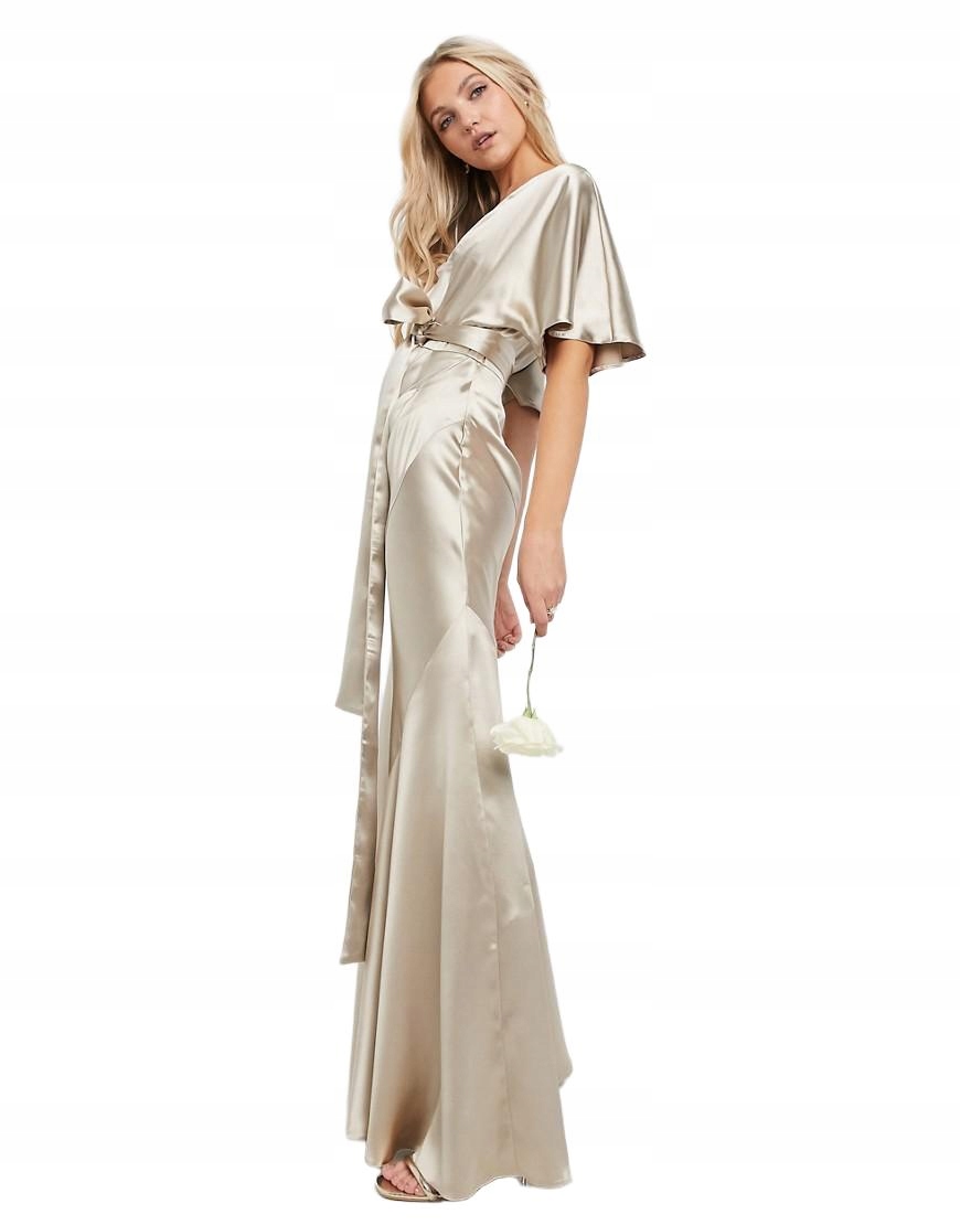 Asos Šaty Maxi Satén Zlatá 36/S Šm 36
