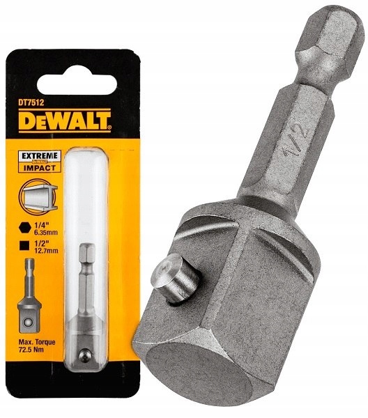 ADAPTER DO ZAKRĘTAREK UDAROWYCH Z 1/4' NA 1/2' Marka DeWalt