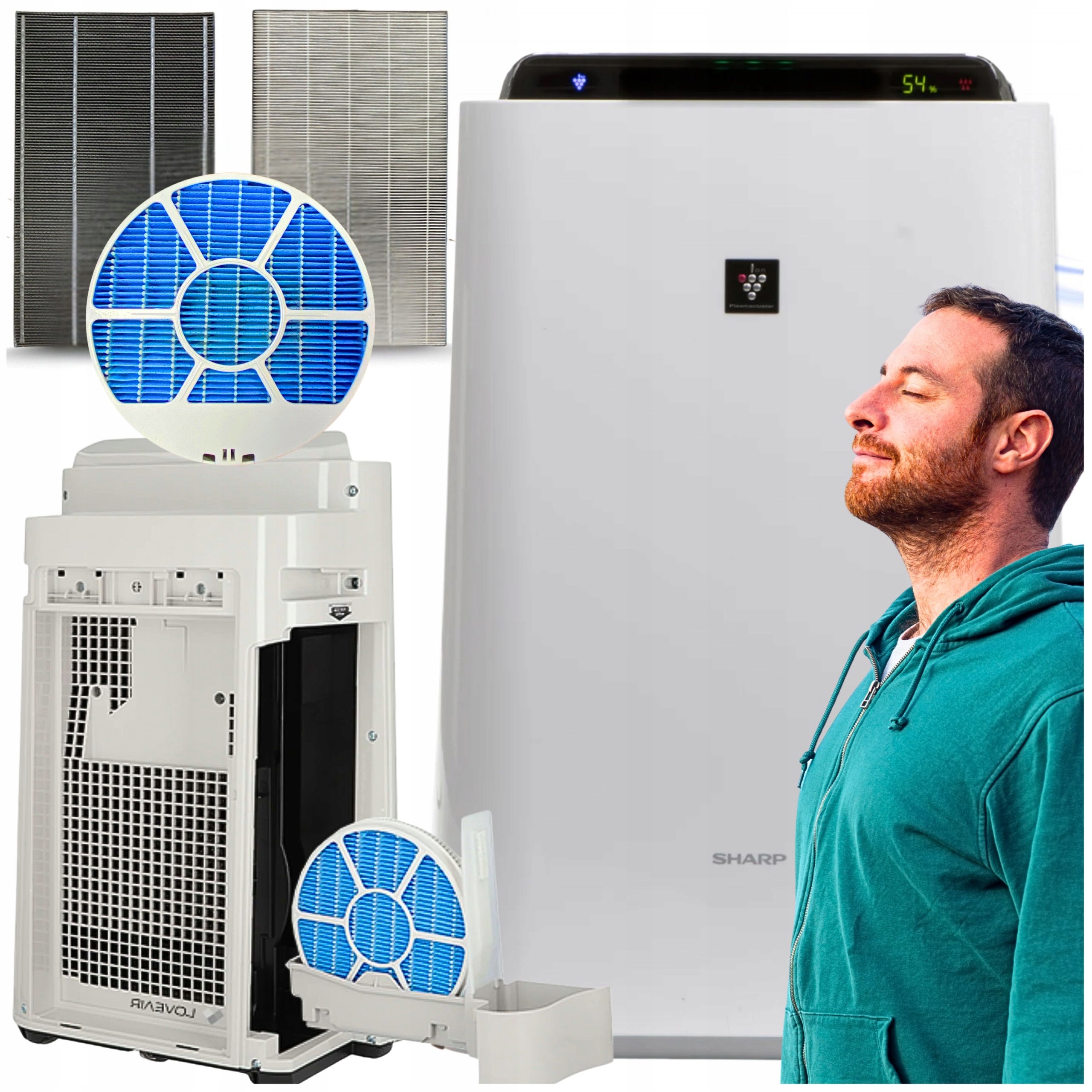 Sharp Oczyszczacz Powietrza Nawilżacz Jonizator UA-HD40E-L Alergia Zdrowie