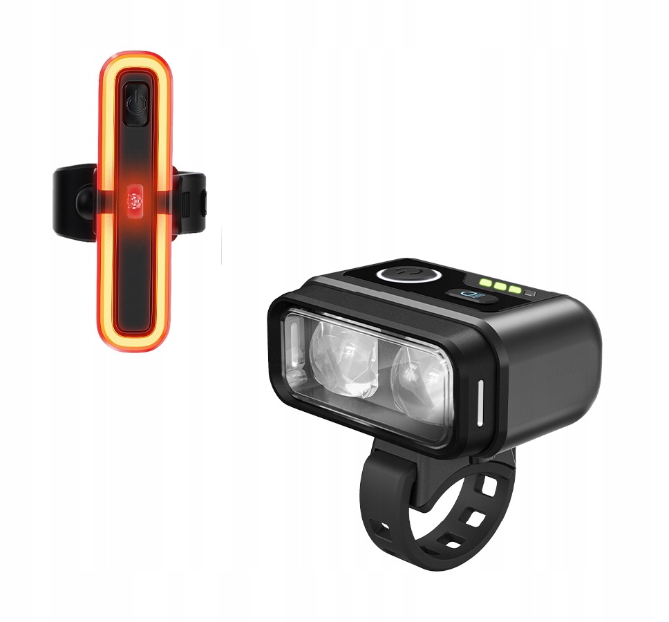 Mocne Lampki Rowerowe Led Przód 100 Lux Tył Usb StVZO Wodoodporne Zestaw