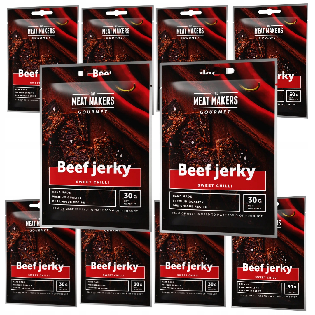 Levně 10x Meat Makers Beef Jerky Sweet Chilli 30G Sušené Hovězí Maso Gourmet