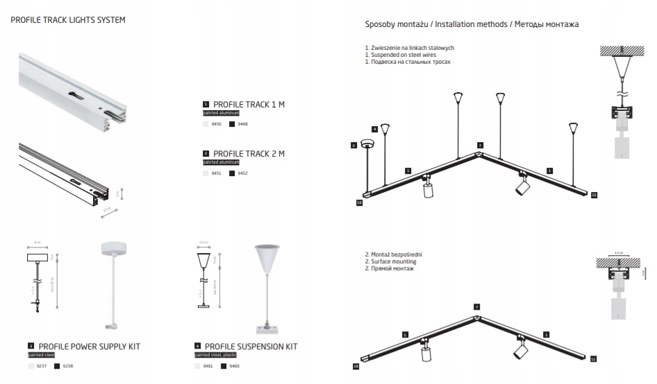 NOWODVORSKI 7657 INDIA REFLEKTOR GU10 SZYNOPRZEWÓD Maksymalna moc pojedynczego źródła światła 15 W