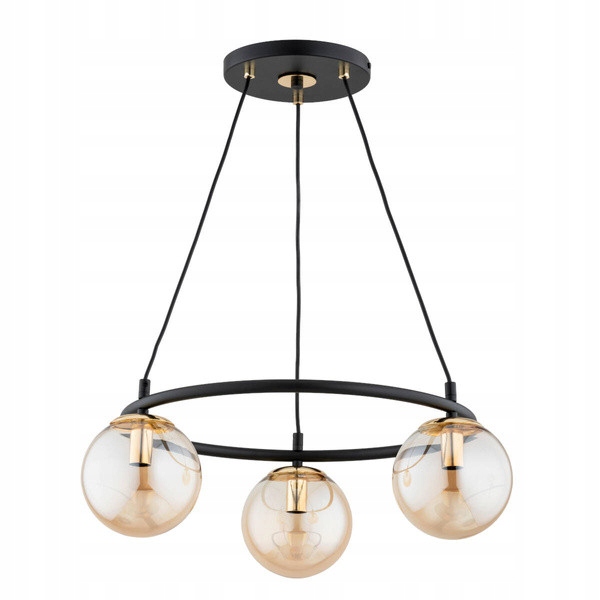 Závesná lampa Ringo 3xE14 čierna/zlatá 10W Alfa 54 cm dizajnová