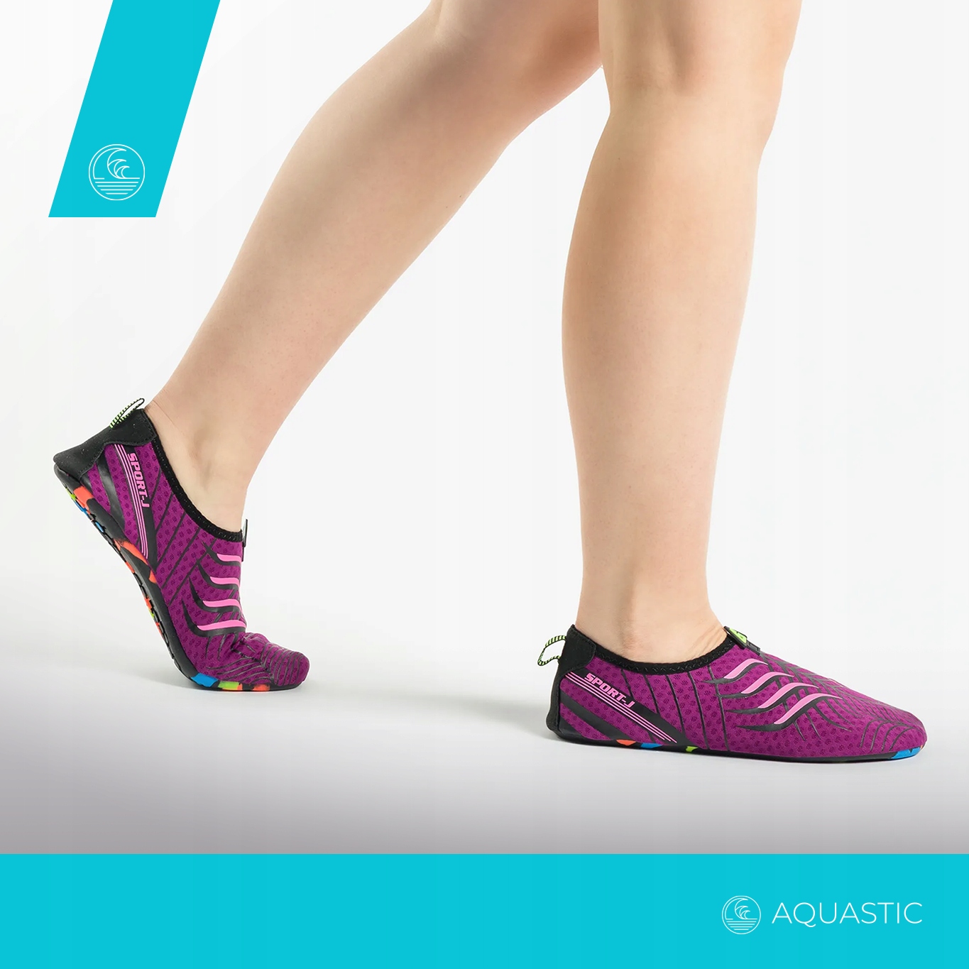 Buty do wody na plażę AQUASTIC fioletowe 42-43 Stan opakowania oryginalne