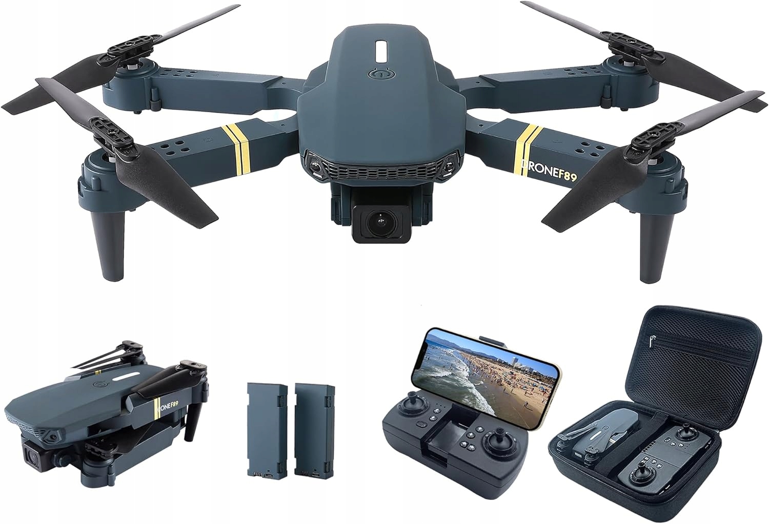 Dron Chubory F89 dla początkujących szary kamera 1080p Y733