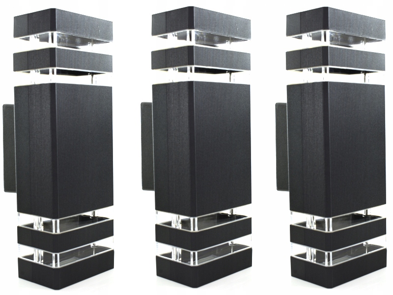 Sada nástěnných svítidel Fasádní lampa 3x na zeď