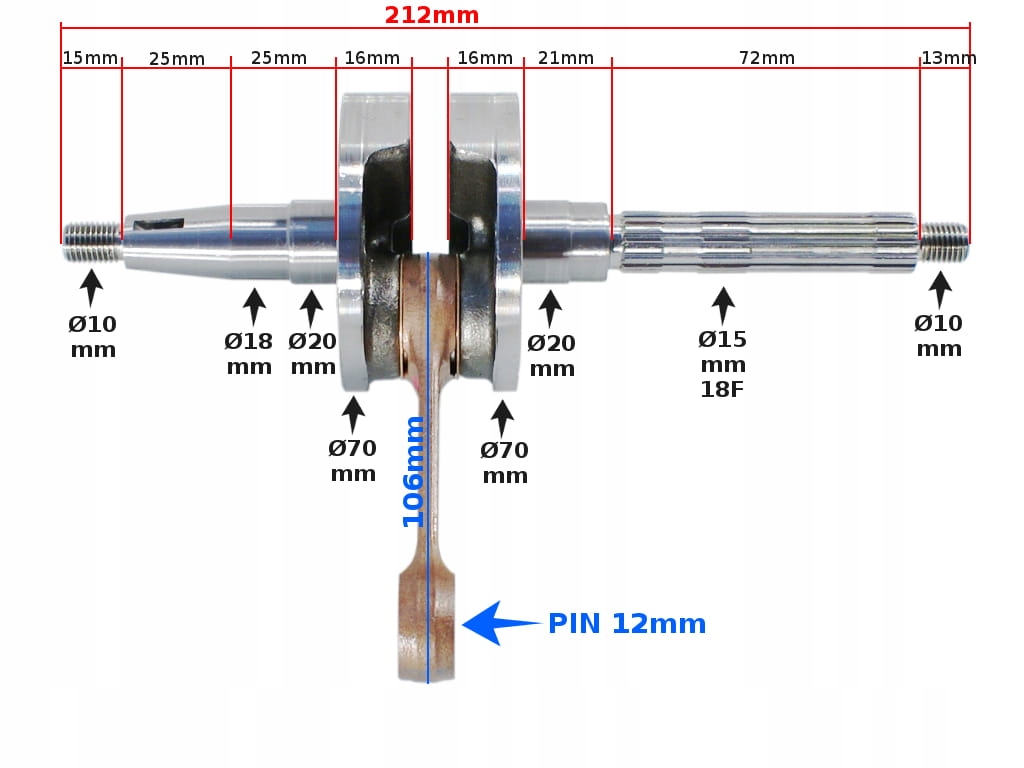RMS100010200 - КОЛІНЧАСТИЙ ВАЛ PIAGGIO SFERA ZIP QUARTZ TYPHOON RMS
