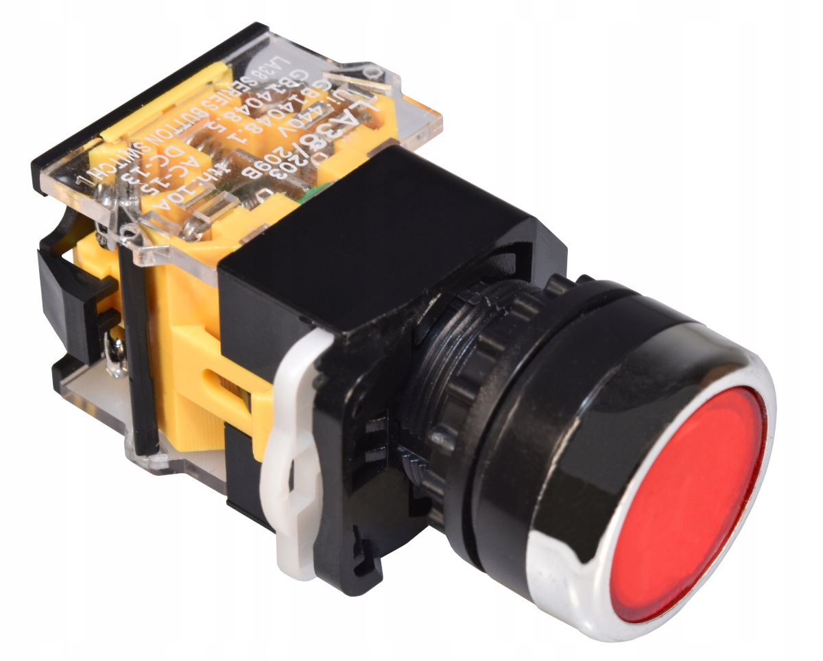 

Przełącznik chwilowy LA38 monostabilny czerwony 10