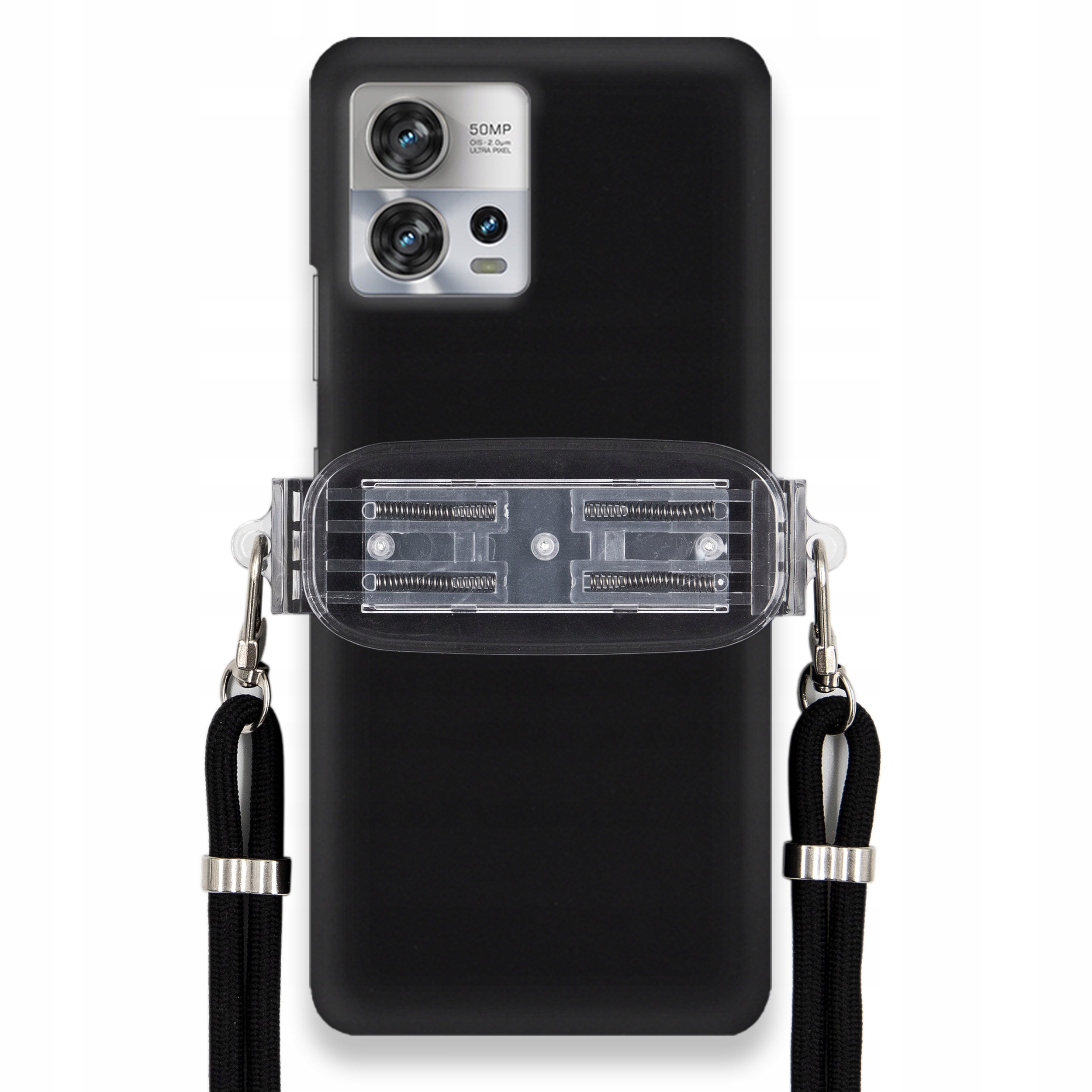 Pouzdro Pro Motorola Edge 30 Fusion Matný Pouzdro Univerzální Držák Černá Šňůrka