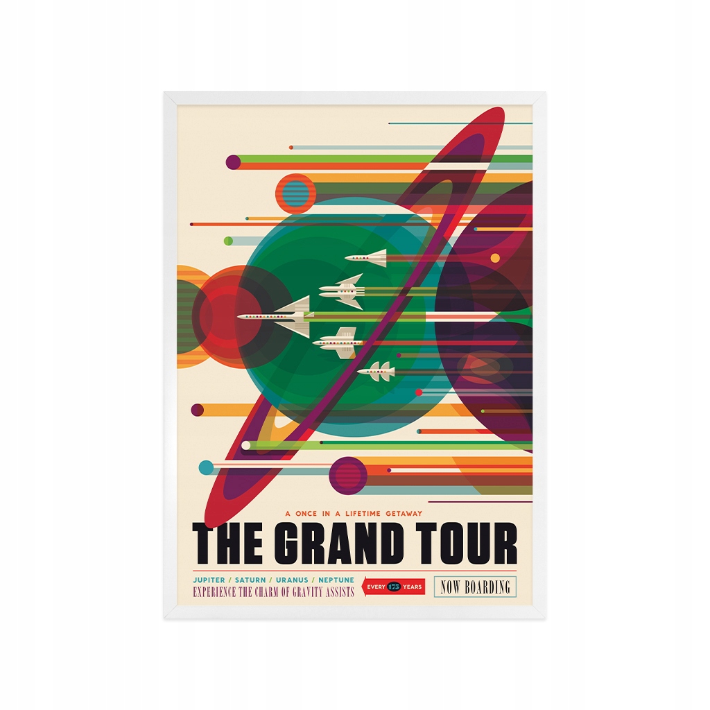 Obraz Grand Tour Visions of the Future retro Rodzaj w ramie