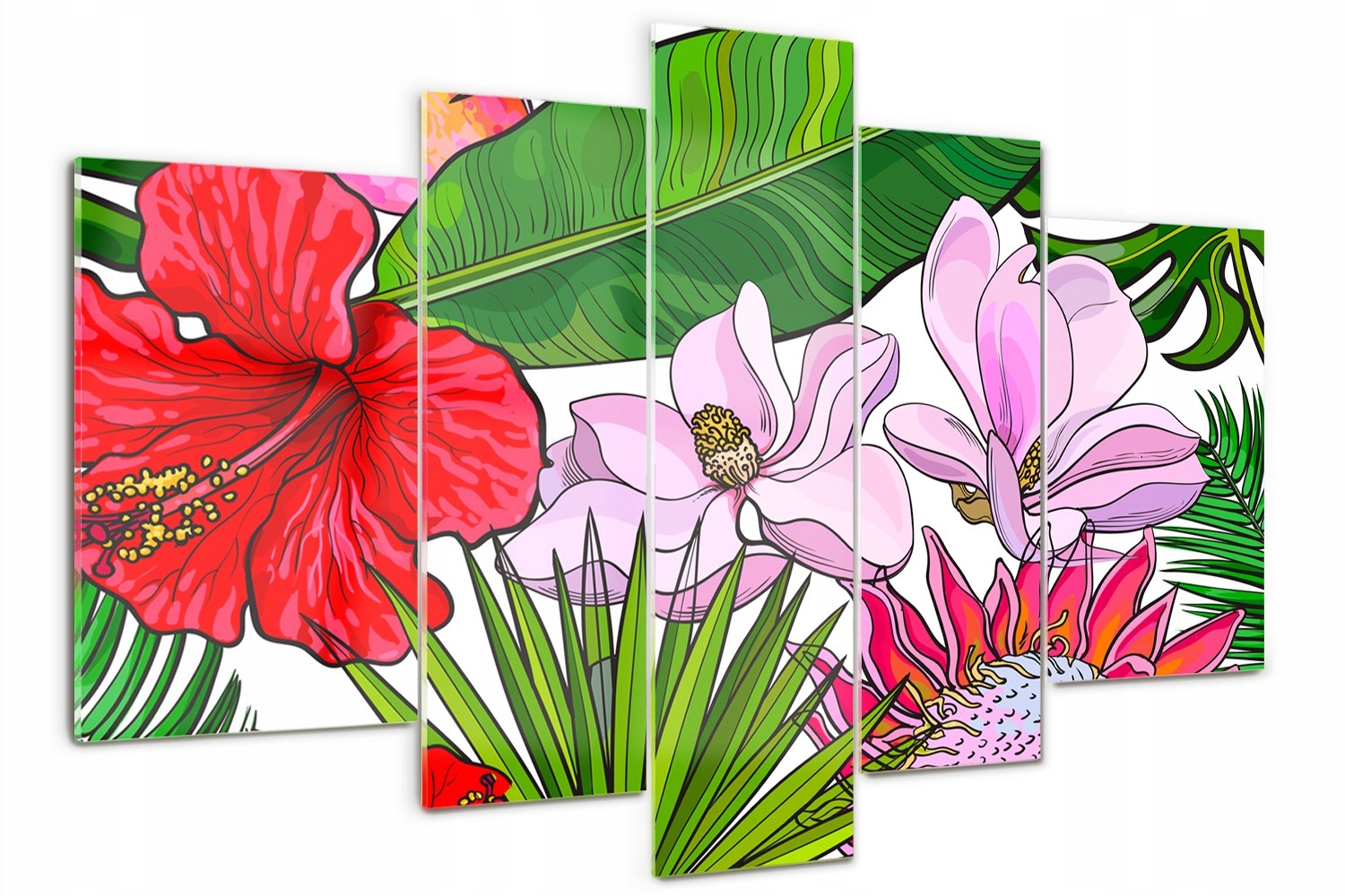 

Obraz szklany tryptyk na ścianę Hawajskie kwiaty