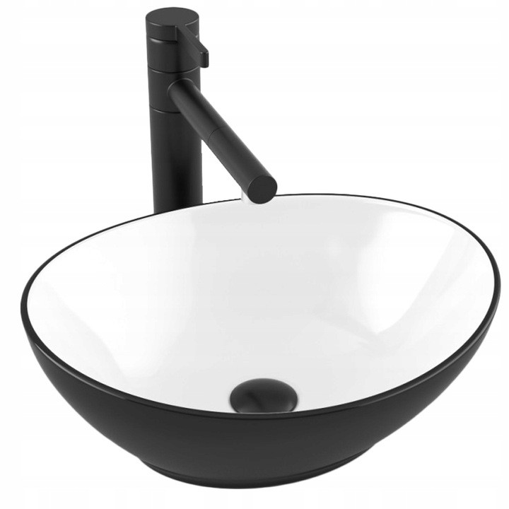 

Umywalka Ceramiczna Nablatowa Fiesta Black White