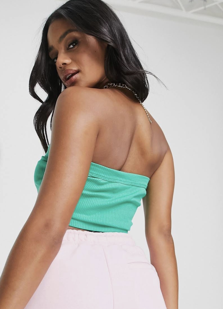 PUMA BLUZKA SPORTOWA TOP DAMSKI DŻERSEJ BAWEŁNA BANDEAU Rozmiar XS