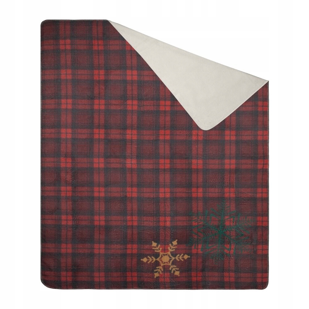 Vánoční deka Cherry 200x220 kostkovaná teplá měkká silná sněhové vločky