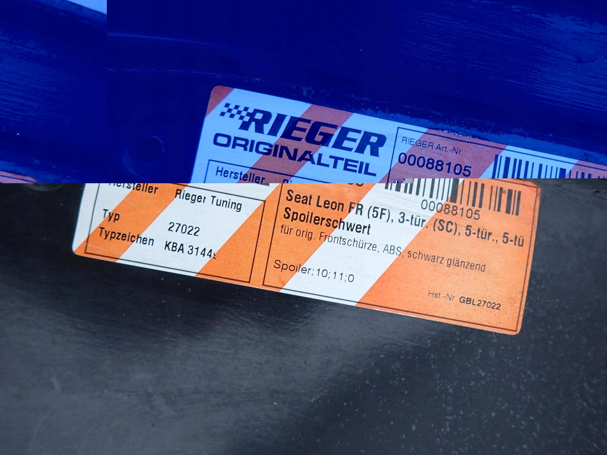 SEAT LEON III FR RIEGER TUNING 12-16 spoiler front