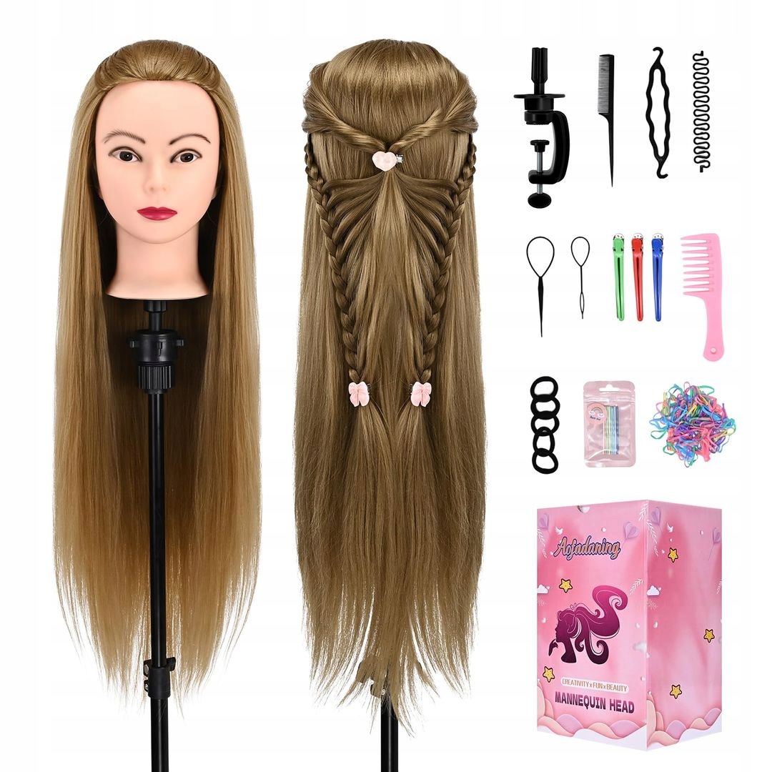 Hlava Pro Styling Vlasů 70 CM Syntetické Vlasy Sada Na Copánky 1