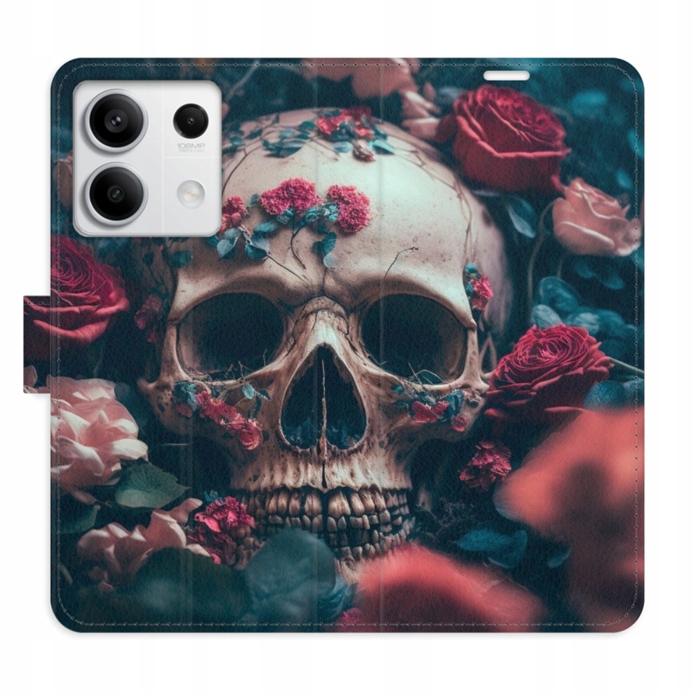 Etui z klapką iSaprio Skull in Roses 02 do Xiaomi Redmi Note 13 5G