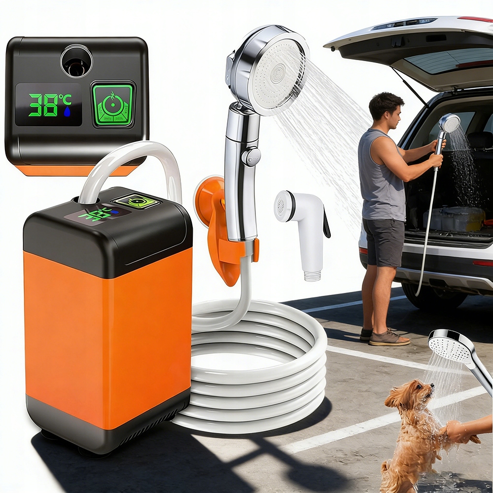 Prysznic Turystyczny Elektryczna Pompa 6L Na Min Akumulator 6000MAH