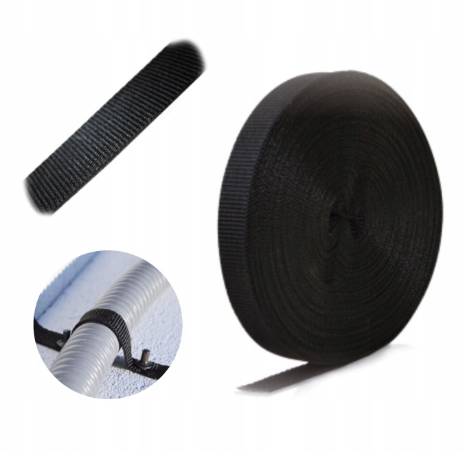 

Taśma Pleciona Montażowa 15x0,1mm Nośna Czarna 15M