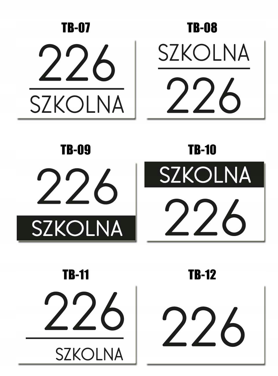 Tabliczka Tablica ADRESOWA biała z Numerem domu Kolor inny