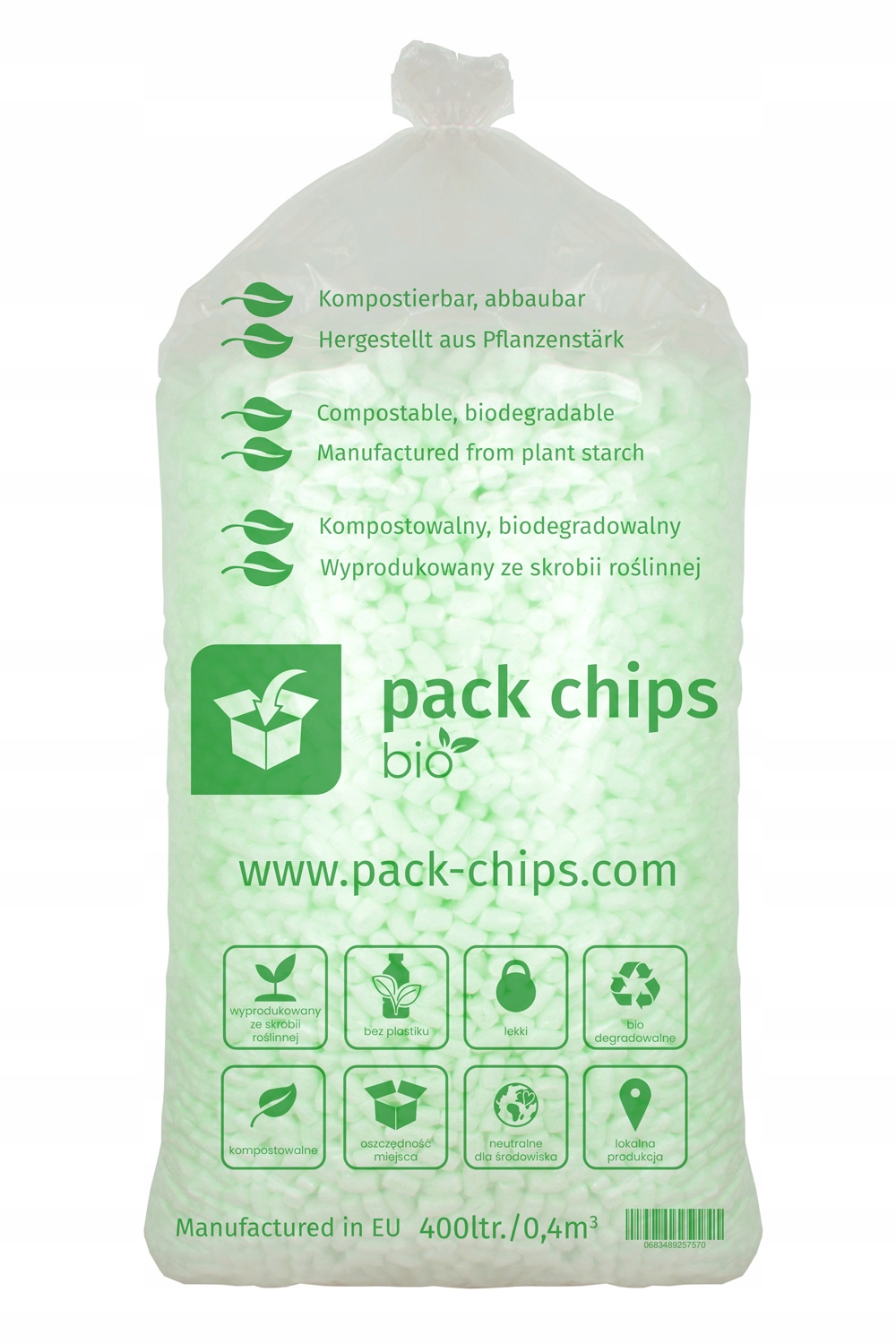 

Wypełniacz Eko Chrupki Pack Chips Bio 400L Zielony