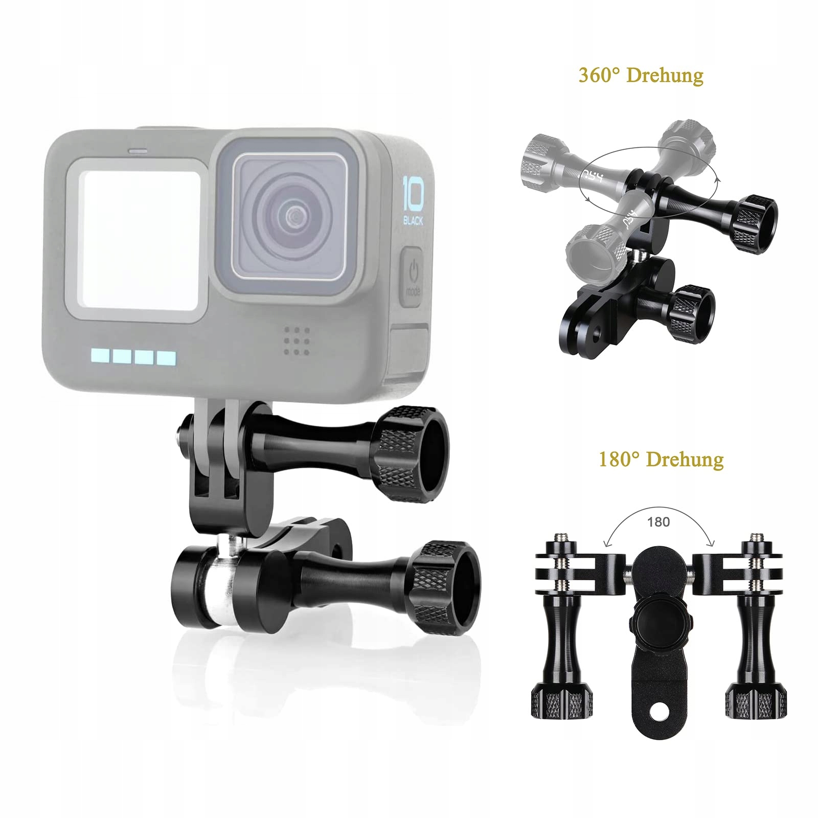 HSU Uchwyt Kulowy Do GoPro 360° Ramię Aluminiowe Do Kamer Hero 12-3 — miniatura 2