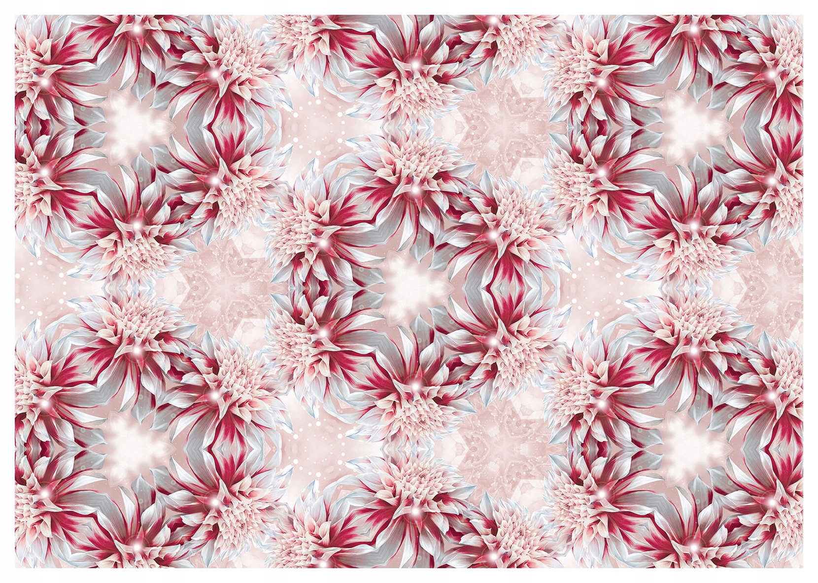 Fototapeta Růžové pivoňky a jiřiny symetrie 400x280 Elegantní lepidlo